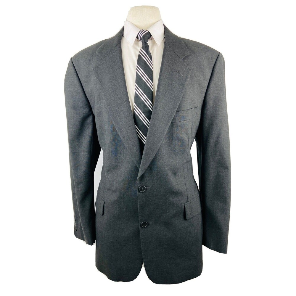 VINTAGE BROOKS BROTHERS BROOKSEASE MENS 42R GRAY BLAZER SPORT COAT SUIT JACKET